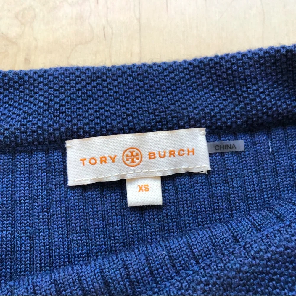 Tory Burch heather blue ribbed sweater - Picture 5 of 6